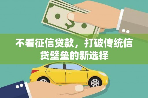 茂南不看征信贷款，打破传统信贷壁垒的新选择