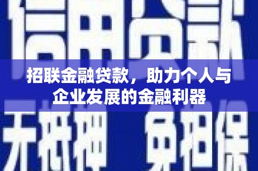 茂南招联金融贷款，助力个人与企业发展的金融利器