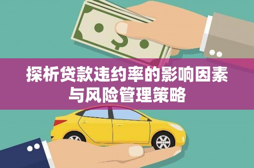 茂南探析贷款违约率的影响因素与风险管理策略