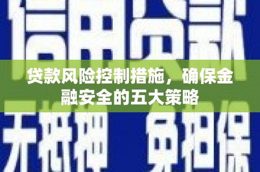 茂南贷款风险控制措施，确保金融安全的五大策略