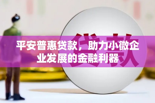 茂南平安普惠贷款，助力小微企业发展的金融利器