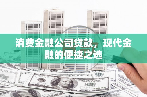 茂南消费金融公司贷款，现代金融的便捷之选